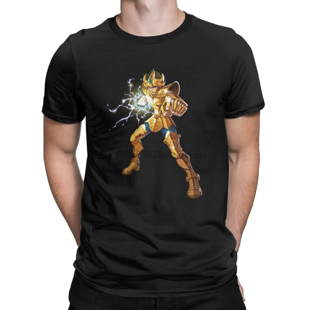 

Novelty Leo Constelacion T-Shirt Men Cotton T Shirt Knights of the Zodiac Saint Seiya 90s Anime Short Sleeve Tees Plus Size Tops