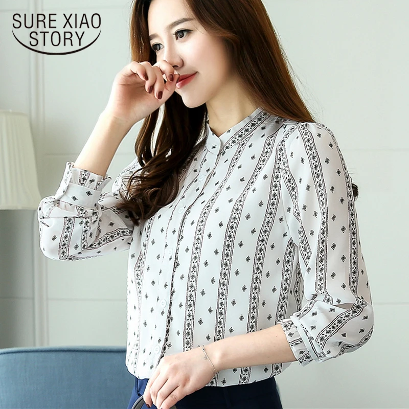 

Chiffon blouse shirt 2018 long sleeve women tops and blouses fashion 2018 blouse women blusa feminina print clothing 0950 40