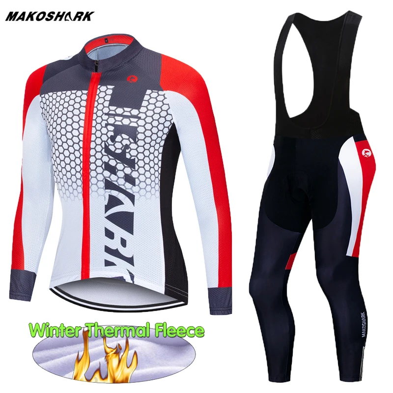 Long Sleeve Winter Thermal Fleece Cycling Clothing Set Bike Clothes MTB Bicycle Clothing Cycling Jersey Set Ropa Ciclismo