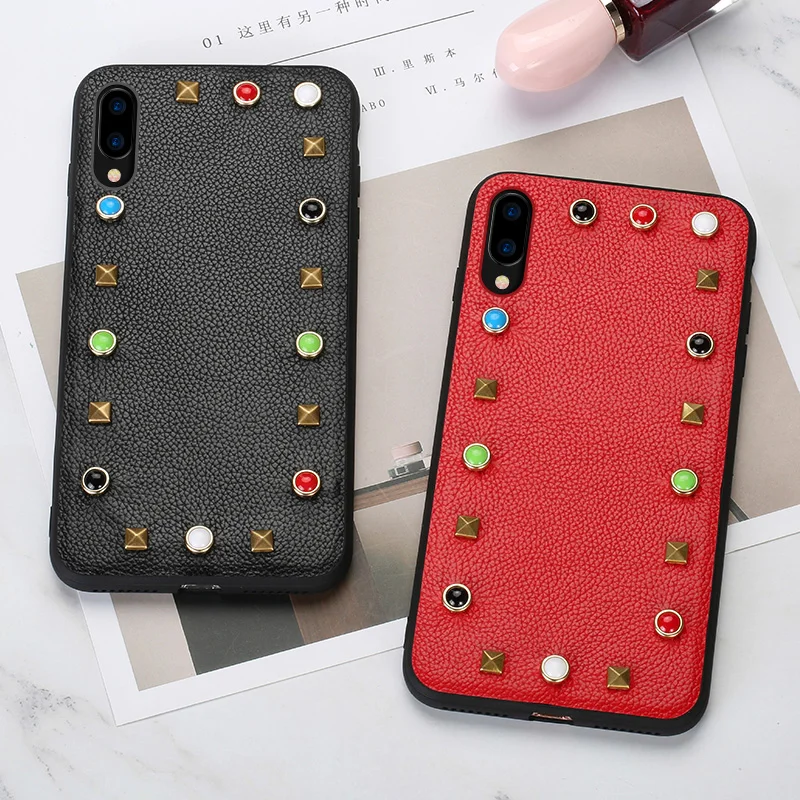 

Litchi texture phone case for vivo x21 rivet all-inclusive phone case New phone protection case for vivo x9 x9s x20 x21 nex