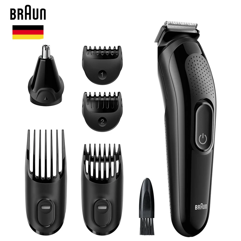 Braun Regolabarba Uomo MGK3220 6-In-1, Rifinitore Viso, Naso E Orecchie E  Tagliacapelli. Nero