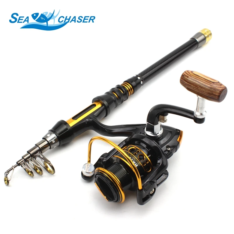 جديد 1.8 متر 2.1 متر 2.4 متر الصيد قضيب 12BB بكرة المحمولة طوي الغزل الصيد قضيب الكربون مع قضيب كومبو الصيد مجموعة شحن مجاني