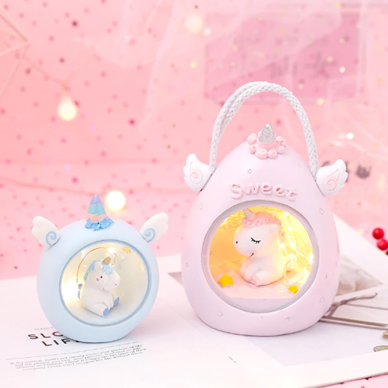 

Resin Cartoon Unicorn LED Night Light Baby Nursery Lamps Bedroom Table Decor Light Children Kids Toys Birthday Gift Xmas Gift