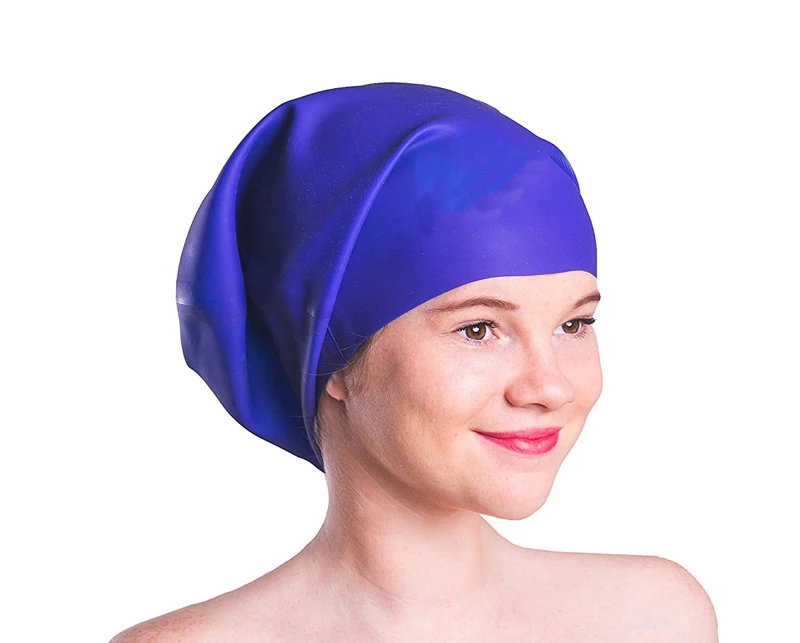 Силиконовые очень большие плавающие шапки ming для длинных волос водонепроницаемые купальные шапочки для женщин мужчин дам Дайвинг капюшон шляпа свободная голова Африканский