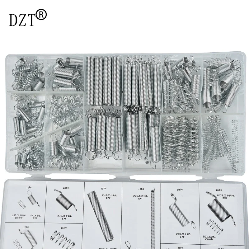 200pcs Waved Extension Spring Set Metal Tension/Compresion Springs Assortment In 20 Sizes