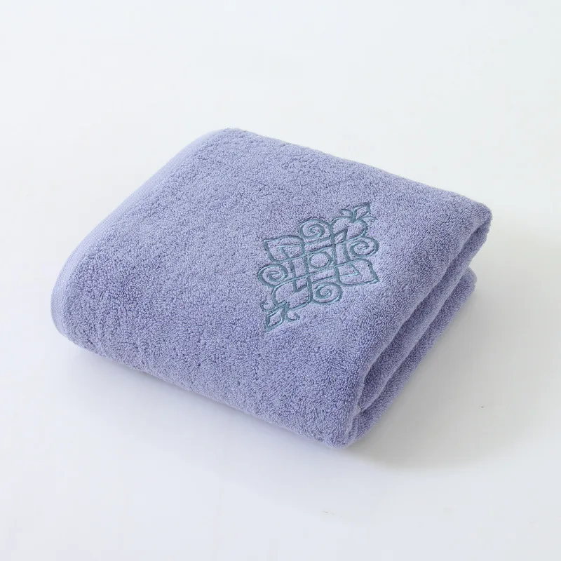 Хлопковое полотенце, утолщенное вышитое полотенце, высококачественный подарочный набор, полотенце хлопковое - Цвет: Небесно-голубой