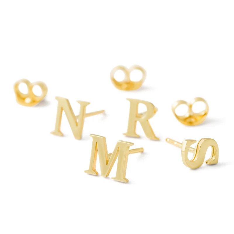 

1 Pair Optional Custom Letters Earrings For Women Personalized Cute Initials Stainless Steel Small Stud Earrings Fashion Jewelry