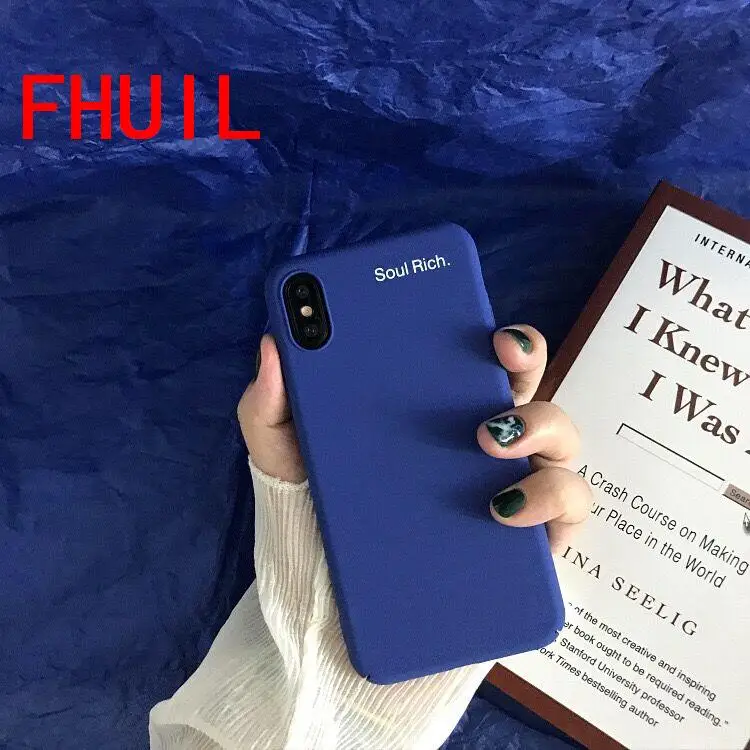 

Phone Case For iPhone 6 6s 7 8 Plus X XR XS Max Fashion Simple blue Pattern Retro Cases Frosted Acrylic PC For iPhone X case