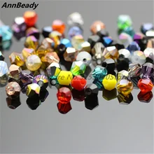 100pcs Mixcolor 4mm Bicone Crystal Beads Glass Beads Loose Spacer Beads DIY Jewelry Making Austria Crystal Beads