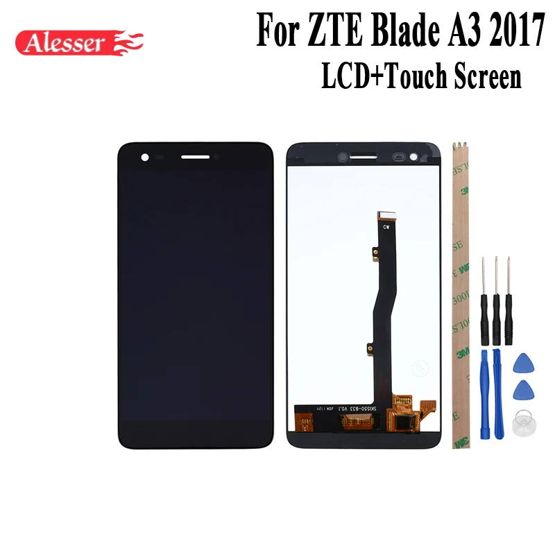 

Alesser For ZTE Blade A3 2017 LCD Display and Touch Screen Assembly Repair Parts With Tools And Adhesive For ZTE Blade A3 2017