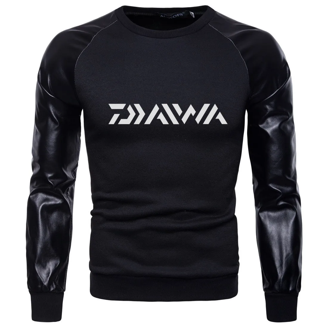 Высококачественная дышащая мужская Черная Спортивная футболка Daiwa с длинными