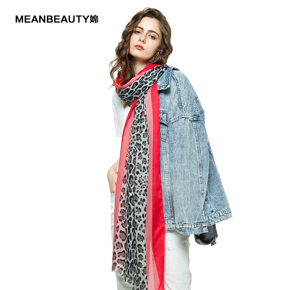 

2019 Luxury Leopard Print Women Scarves Shawl Cotton Wrapped Scarf Long Viscose Voile Pashmina Lady Evening Wrap Summer Designer
