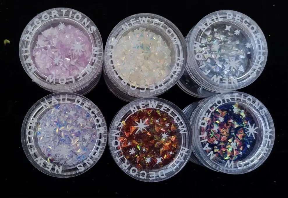 1 Box (10ml) AB Chameleon Unicorn Glitter,Triangle Nail Sequins,Confetti for 3D Nail Art Decorations Nail Flakes UV Gel Polish