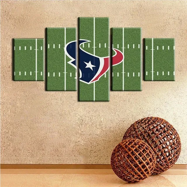 Online Get Texans Pictures Aliexpress Alibaba Group 5 Panels Houston Texans Modern Home Wall Decor Painting Canvas Art Hd Print