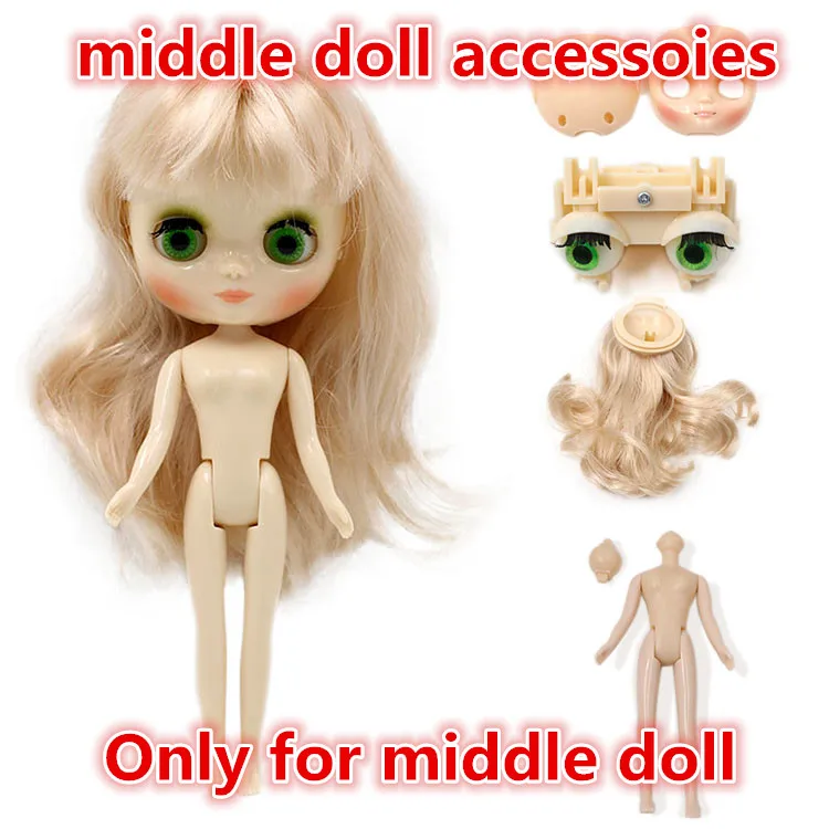

1/8 bjd blyth Middie doll accessories faceplate body eyes scalp eyechips 1/8