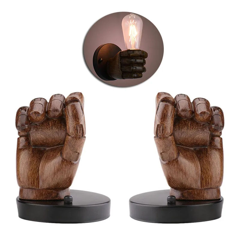 Американский винтажный промышленный Стиль в стиле лофт кулак смолы прикроватные настенные лампы проход светильник настенный держатель лампы гаджеты