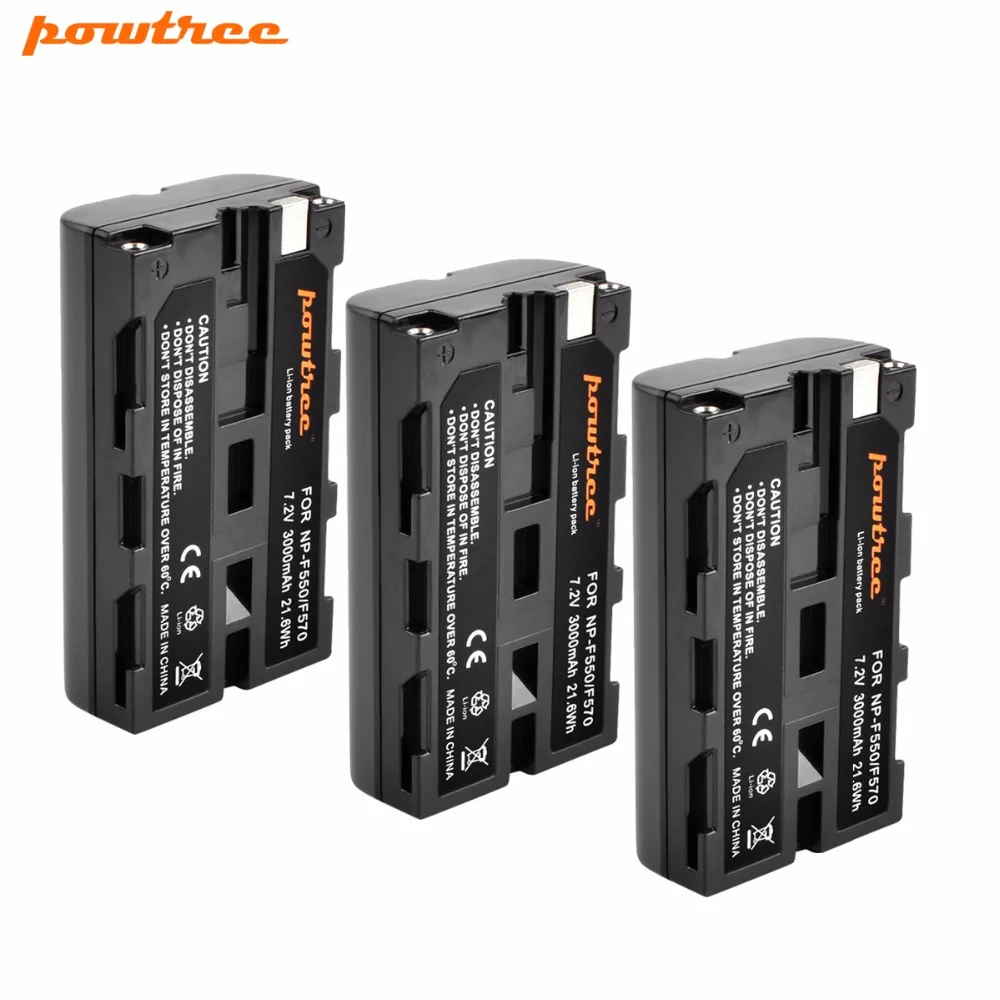 

3Packs NP-F550 NP F550 NPF550 Camera Battery for Sony NP-F330 NP-F530 NP-F570 NP-F730 NP-F750 Hi-8 GV-D200 D800 TRV81 SC55 L10