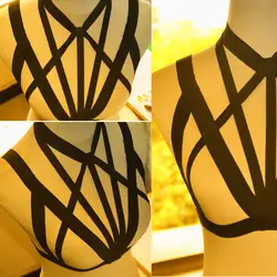 Пикантные гот проводов клетка бюстгальтер 90-х Cupless белье Средства ухода за кожей привязного ремня 2015 newharness сексуальное женское белье
