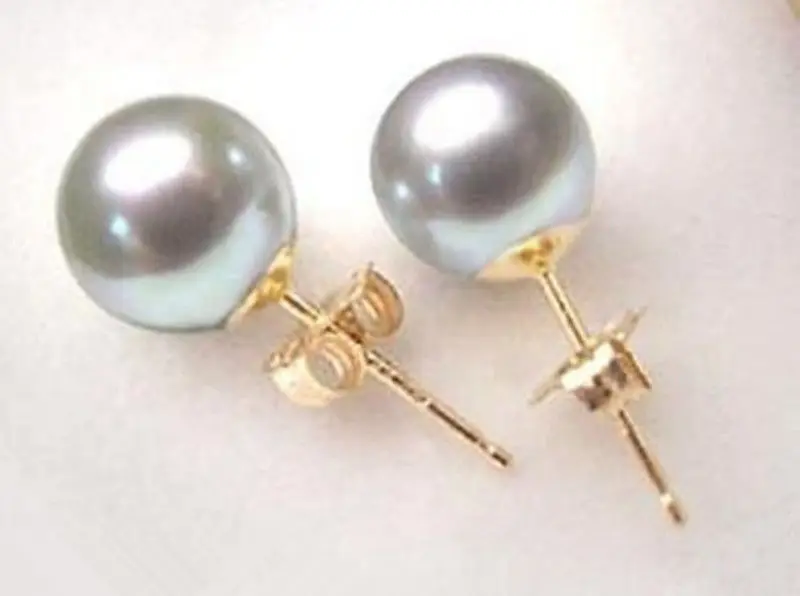 

HOT SELL - Hot sale new Style >>>>new Fashion jewelry gray shell Pearl stud Earrings 10mm -Top quality free shipping