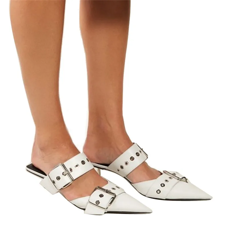 FEDONAS/Новые модные летние женские босоножки в стиле панк с острым носком в необычном стиле; туфли-лодочки из искусственной кожи; тонкие туфли; женская обувь для вечеринок с пряжкой