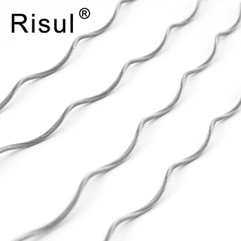 

Risul Wave steel wire rope semi-finished product 1.8mm wire Twist Stainless Steel Cable Wire Rope No end cap clasp 6pcs/Lot