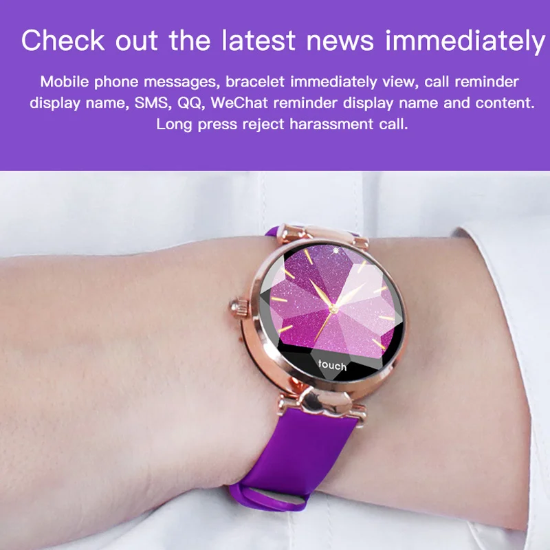 Women IP67 Waterproof Smart Watch with Heart Rate Monitor Fitness Tracking -Drop