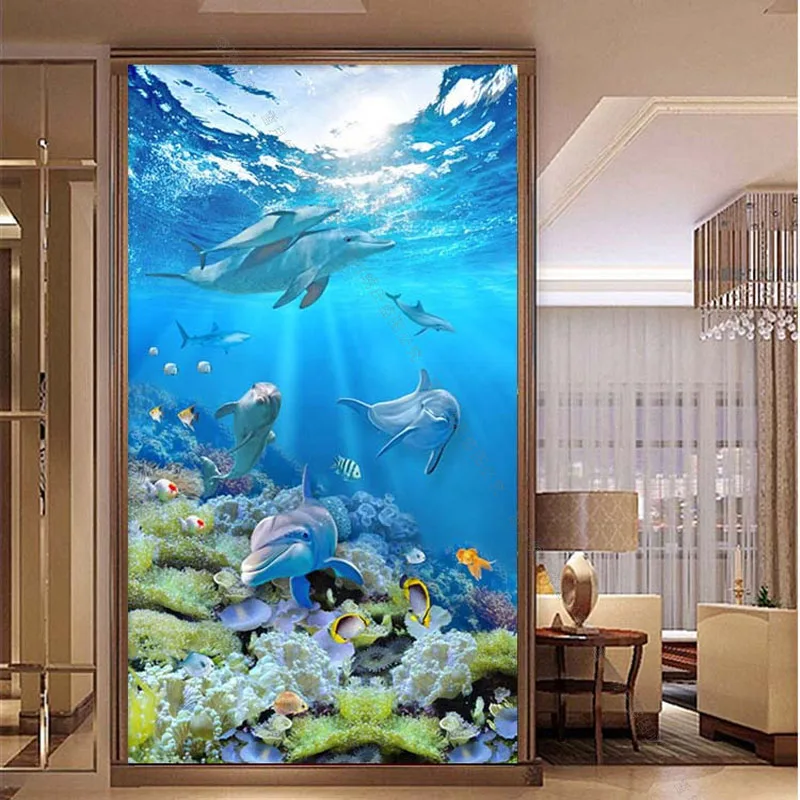 Заказной 5D Дельфин подводный мир Алмазная Вышивка крестиком, полная дрель, Diy Алмазная вышивка, мозаика рукоделие, декор стен