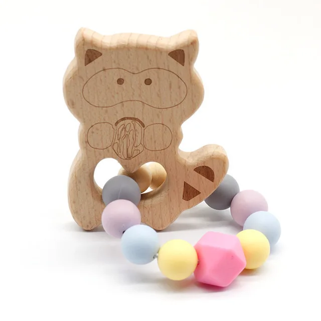Персональный держатель Бейджа, детский Силиконовый браслет с енотом Соска с зубами, жевательная игрушка, прорезыватель, Детская Подарочная игрушка, Детские зажимы - Цвет: Clear