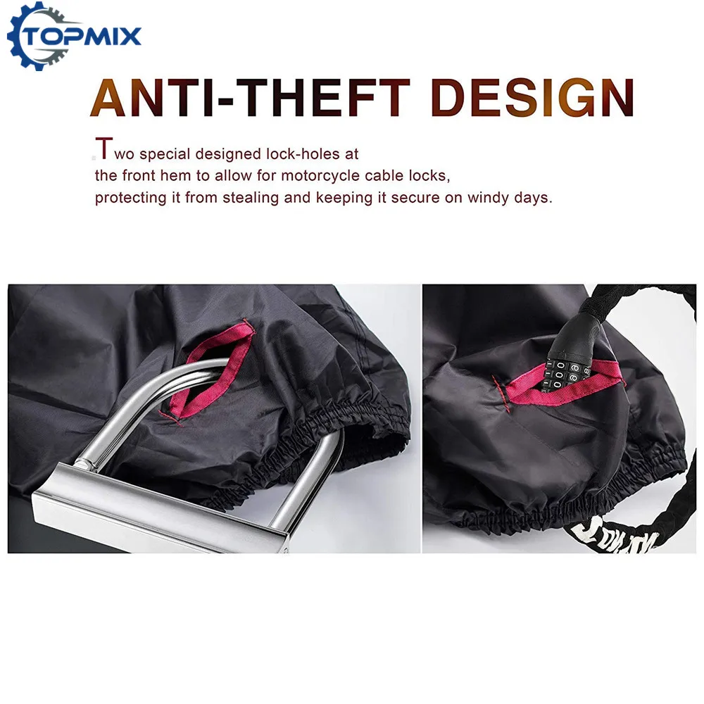 Прочный черный чехол для мотоцикла L/XL/XXL/XXXL 210D с защитой от УФ излучения дождя