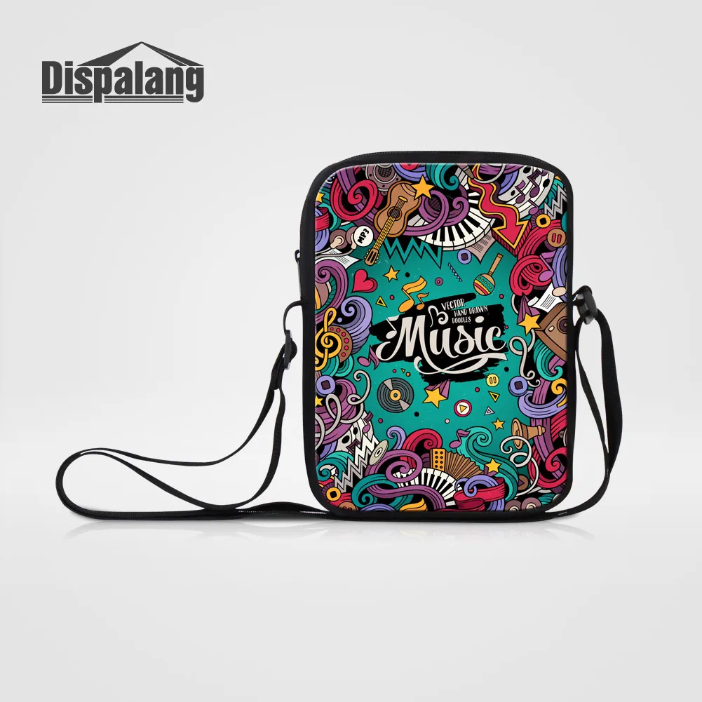 

Dispalang Famous Brand Designer Messenger Bags For Women Music Printing Male Crossbody Bag Mini Female Flap Girl Square Satchel