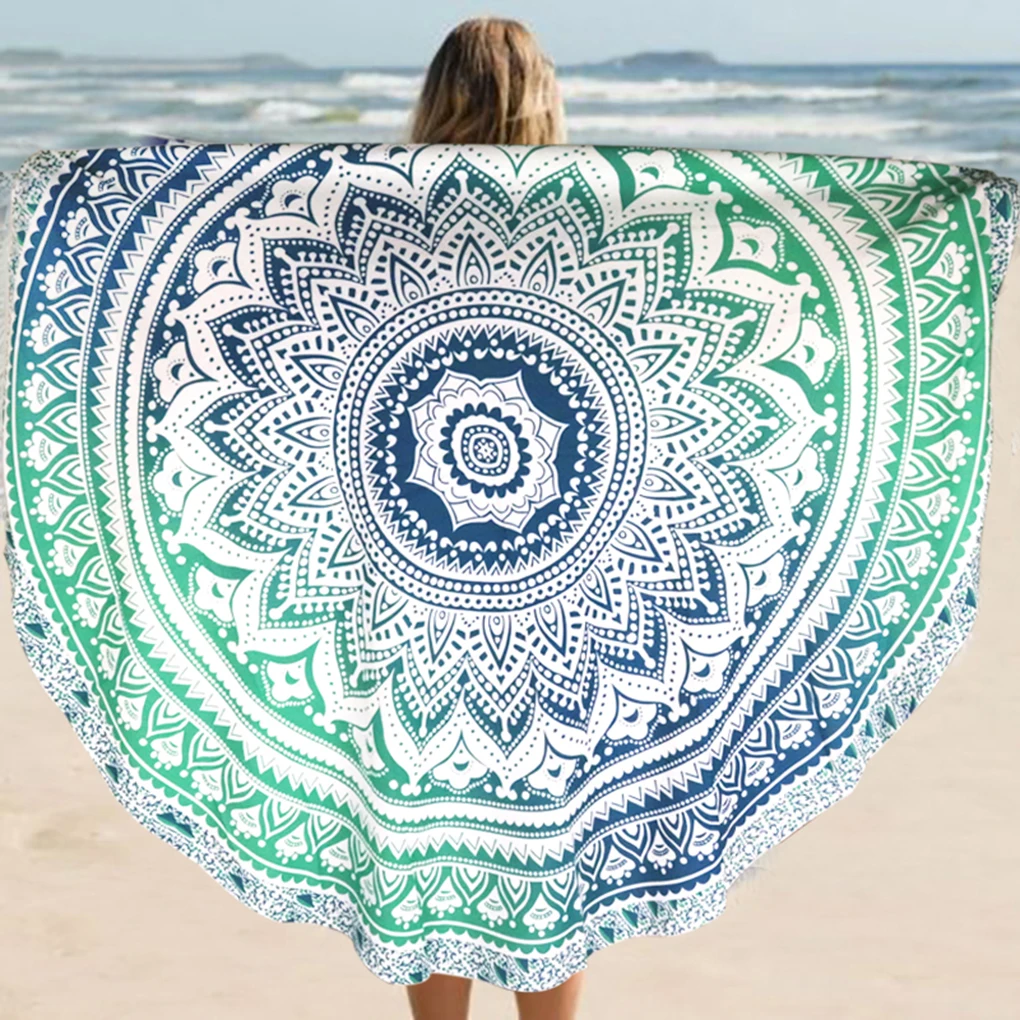 

Fader Color Round Chiffon Tippet Tablecloth Beach Towel Round Yoga Mat