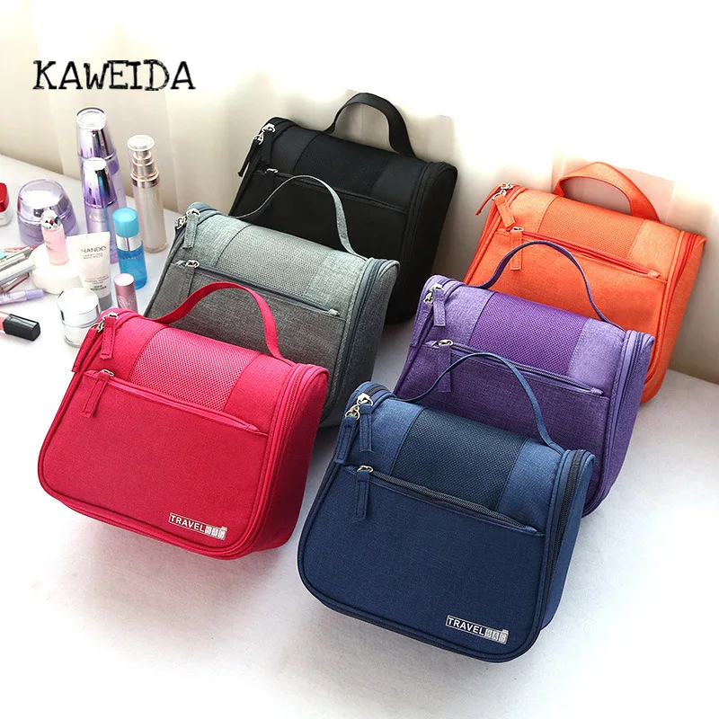 

Women's Cosmetic Zipper Bag Makeup Organizer Bags Female Waterproof Nylon Hanging Toiletry Case for Men Travel Make Up Tote Bags