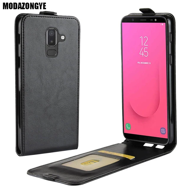 For Samsung Galaxy J8 2018 Case PU Leather Back Cover Phone Case For