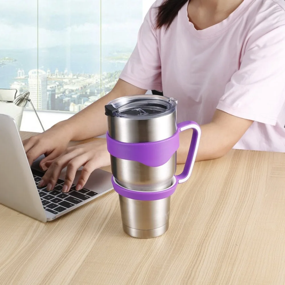

2 PCS Water Bottle Mugs Cup Handle for YETI 30 Oz Tumbler Rambler Cup Hand Holder Stainless Steel Insulated Mug Handle Drop