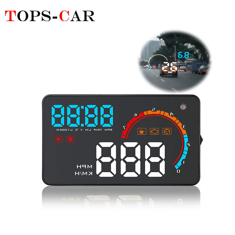 HUD Head Up Display 5.5/" OBD II 2 Speed RPM Warning System for all models Jeep