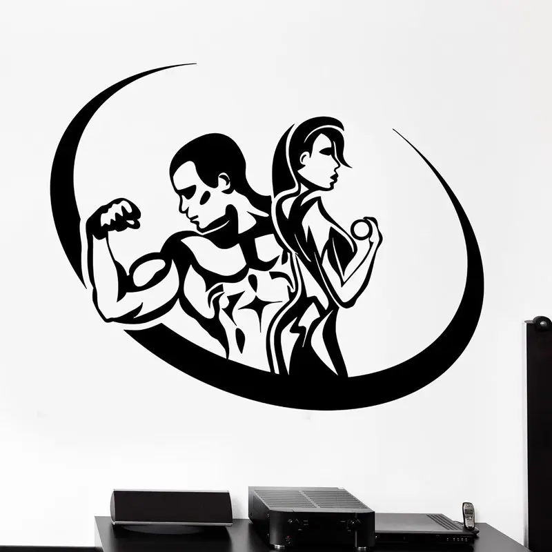 Gym Sticker font b Fitness b font Decal font b Bodybuilding b font Posters Name Muscle