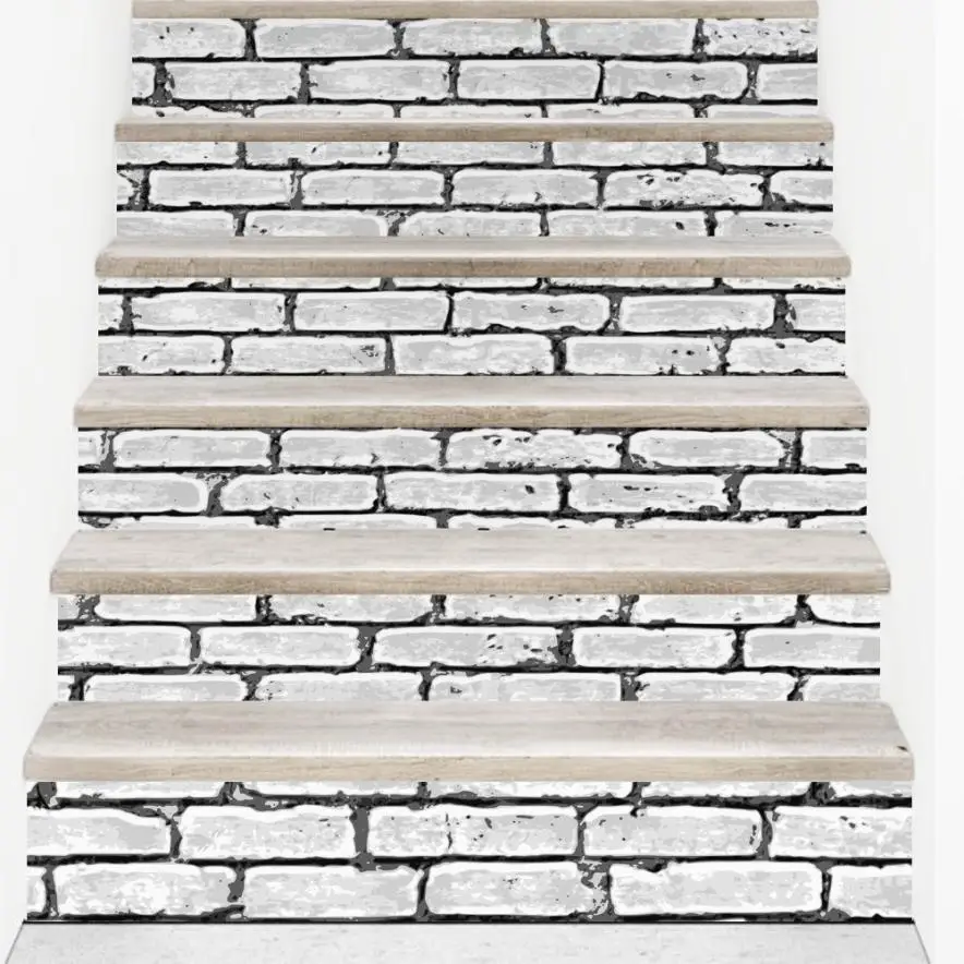 

Home Decor DIY Steps Sticker Removable Stair Sticker Home Decor Ceramic Tiles Patterns wall sticker Home Deco mirror JU31