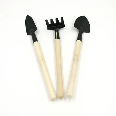 

3Pcs/Set Small Shovel Rake Spade Mini Garden Tools Wood Handle Metal Head Kids Tool Small Shovel Rake Spade