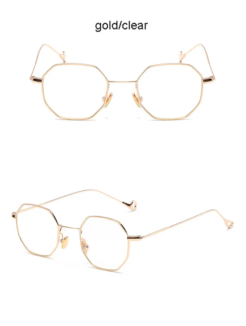 Стимпанк многоугольная форма Солнцезащитные очки для женщин и мужчин винтажные Роскошные брендовые дизайнерские прозрачные линзы солнцезащитные очки шестиугольная металлическая оправа очки
