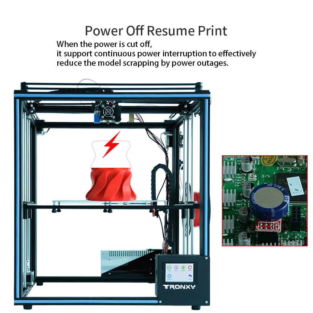 Модернизированный 3d принтер TRONXY X5SA с автоматическим уровнем, Горячая кровать, повторное отключение питания, печать DIY KIT 1,75 мм Датчик накаливания