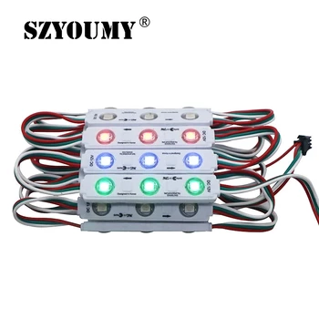 

SZYOUMY WS2811 IC DC 12V 3LED SMD 5050 RGB LED Waterproof LED Module With Round Lens String Light Garden