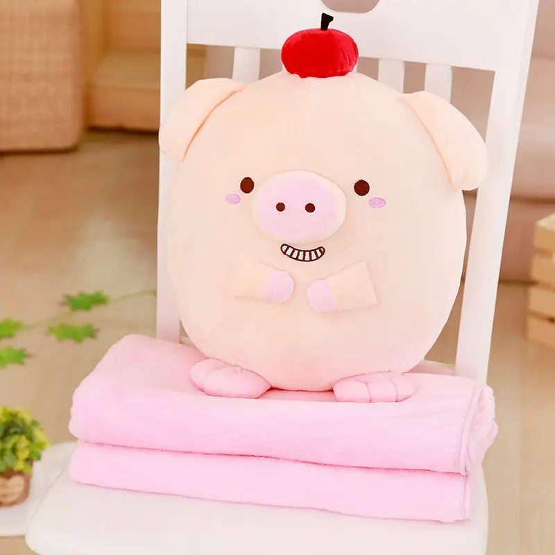 pig 1 шт. 35 см* 40 см милые 12 китайских Zodiacs плюшевые игрушки мягкие плюшевые животные Подушка Одеяло подарки на день рождения украшения - Цвет: pig