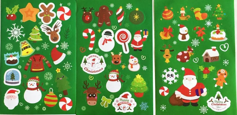 9 листов(160 наклеек)/Партия. Рождественские бумажные наклейки, декоративные этикетки для детей, игрушки для детского сада награда, наклейки, рождественские подарки, игрушки