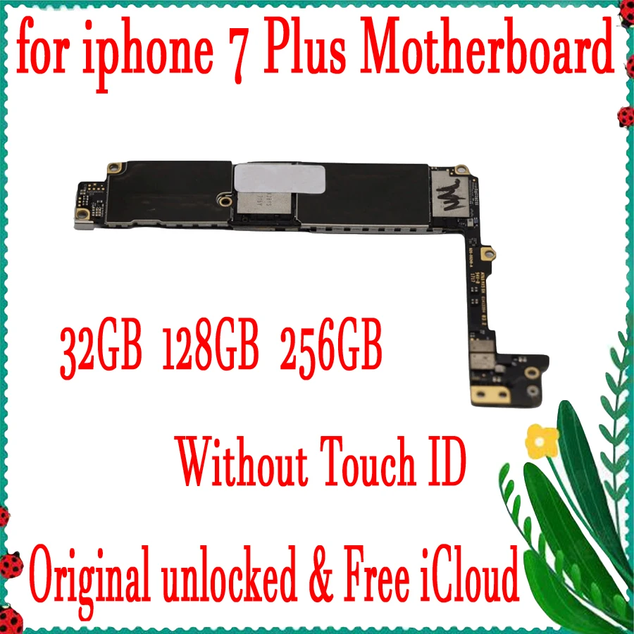 

Factory unlocked for iphone 7 Plus Motherboard Without Touch ID,No iCloud 7Plus 7P Mainboard,100% Original Logic Board