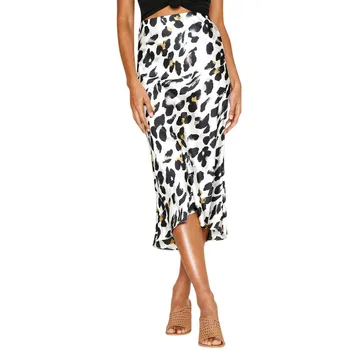 

new arrival free shipping Fashion Women fashion sexy casual pard Printing Evening Party Long Skirt falda mujer 2020