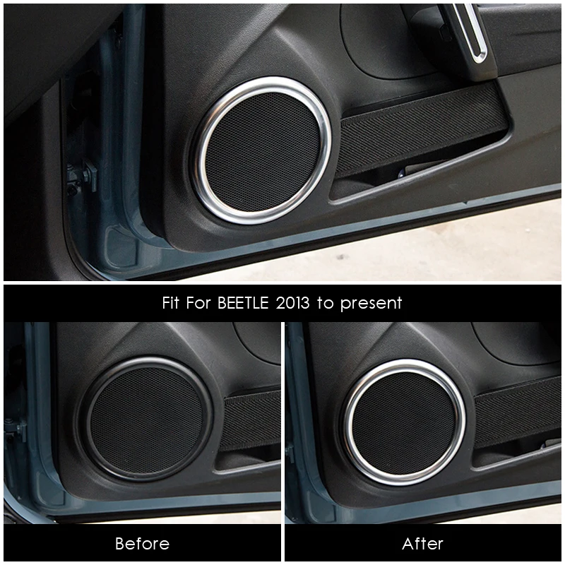 

Fit For Volkswagen Beetle 2013 to present Speaker Trim car styling interior decoration circle decorative rings mouldings