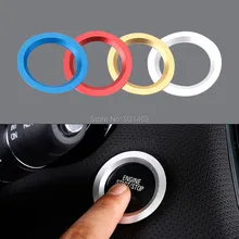 Авто-Стайлинг старт остановить двигатель кнопочный переключатель украшение кольцо зажигания двигателя постоянного тока Переключатель отделка Стикеры для AUDI Q5 Q7 A5 A7 A4L