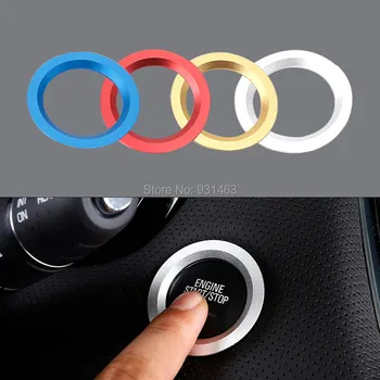 

Car-styling Start Stop Engine Push Button Decoration Ring Ignition Engine Switch Trim Sticker For AUDI Q5 Q7 A5 A7 A4L