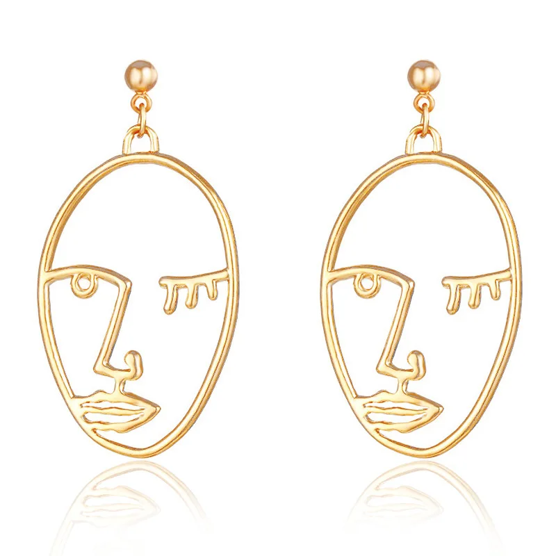 

New fashion face head design punk drop earring gift for women girl