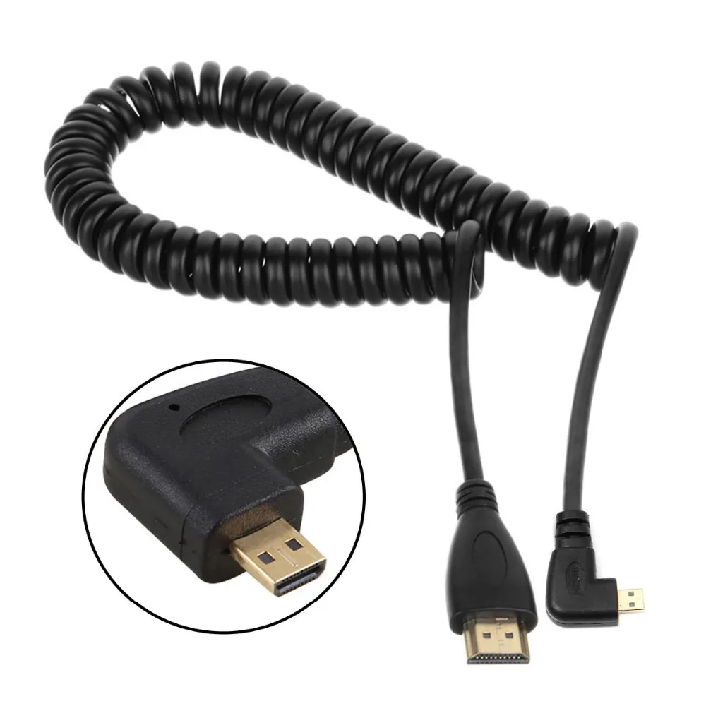 

Stretch Spring Micro HDMI Male to HDMI Male HDTV Cable 200cm for Tablet & Camera
